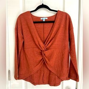 GUC-SHE+Sky-Size M-Burnt orange/Pink/Red color-Deep V with Knot.